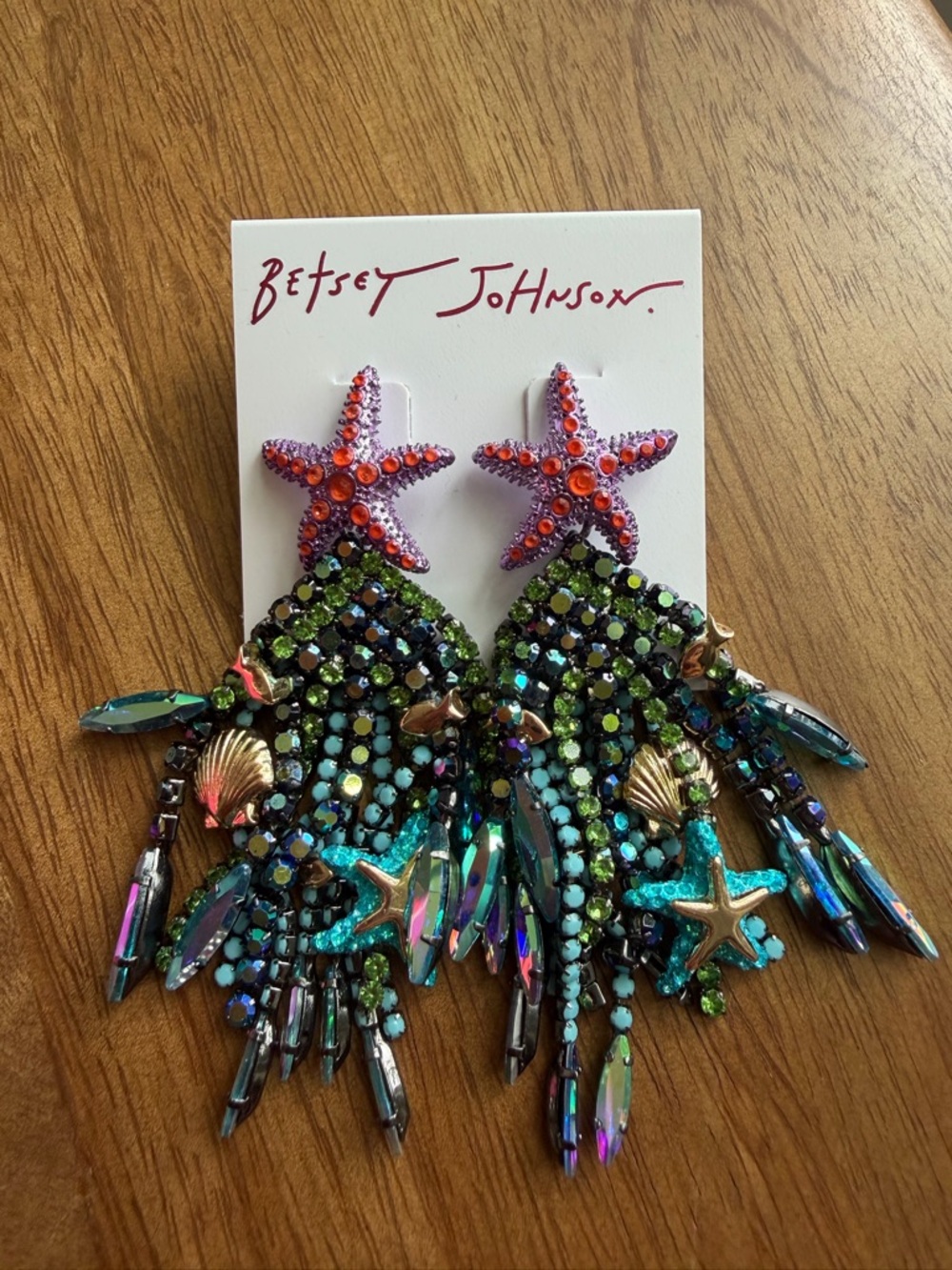 Viral Betsey Johnson Ocean Beach Starburst Statement Earrings